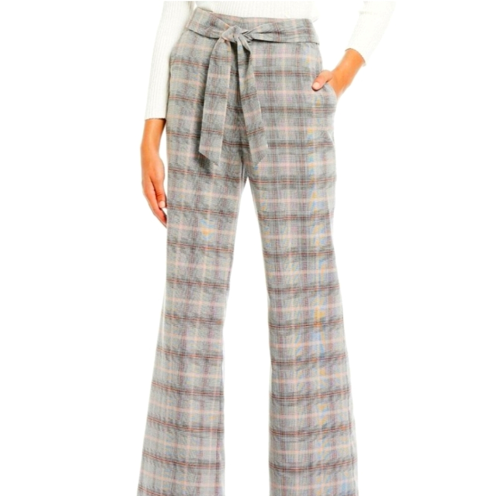 Antonio Melani NEW Black & Terra plaid Lila wide leg trouser